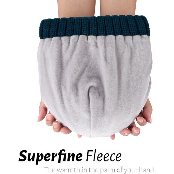 Women’s Dark Blue Winter Fleece-Lined Chunky Knit Beanie Snow Hat Cap - Picture 3 of 8